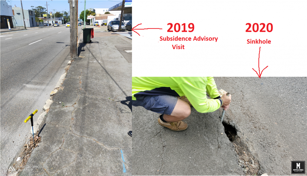 38 Maitland Road Footpath Sinkhole Comparison